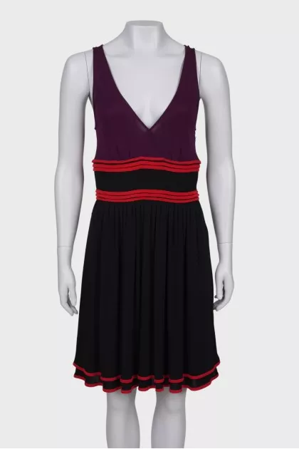 Two-tone viscose dress