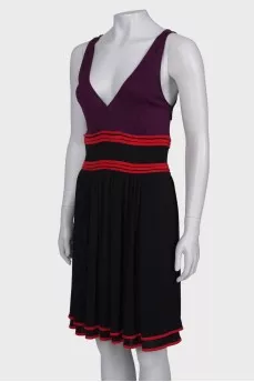Two-tone viscose dress