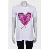 T-shirt with heart print
