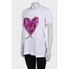 T-shirt with heart print