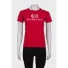 Red T-shirt with brand logo