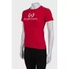 Red T-shirt with brand logo