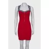 Red dress with stripes