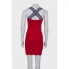 Red dress with stripes