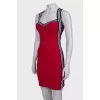 Red dress with stripes