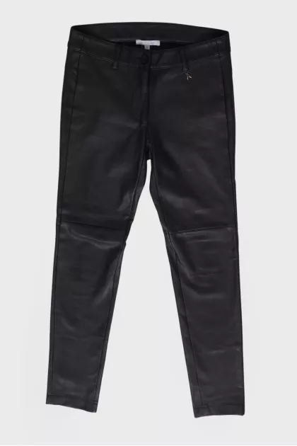 Straight fit leather trousers