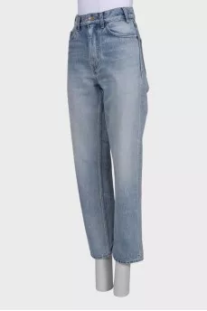 Blue straight fit jeans