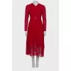 Red pleated dress