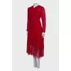Red pleated dress