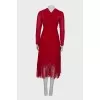 Red pleated dress