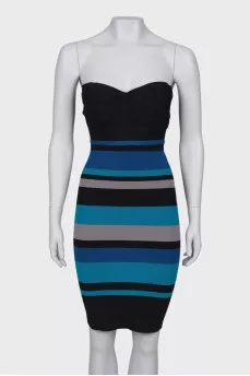 Strapless striped dress