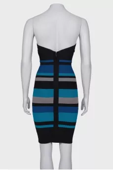 Strapless striped dress