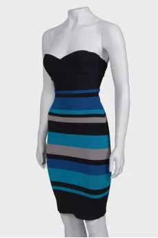 Strapless striped dress