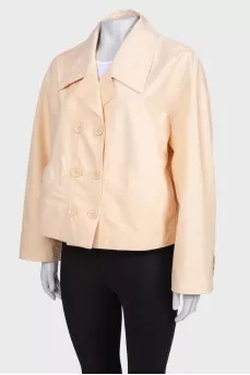 Beige windbreaker with tag