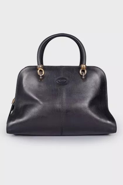 Black leather bag