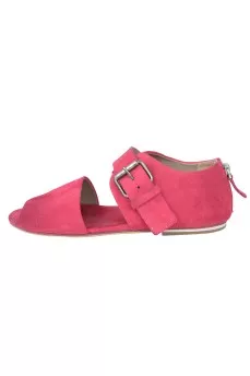 Fuchsia suede sandals