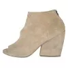 Suede open-toe ankle boots