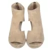 Suede open-toe ankle boots