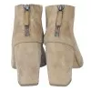 Suede open-toe ankle boots
