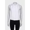 White lace hooded vest