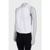 White lace hooded vest