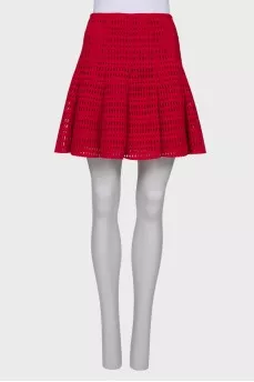 Red perforated skirt