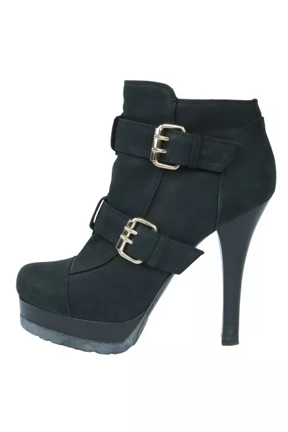 Ankle boots with silver buckle