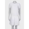 White dress with buttons on the back