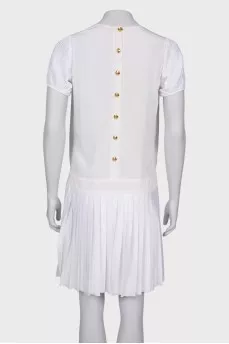 White dress with buttons on the back
