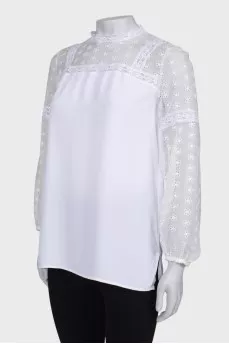 White blouse with lace