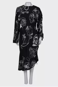 Black printed dress