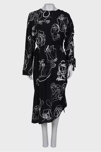 Black printed dress