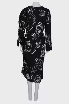 Black printed dress