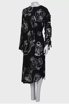 Black printed dress