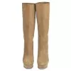 Beige suede high heel boots