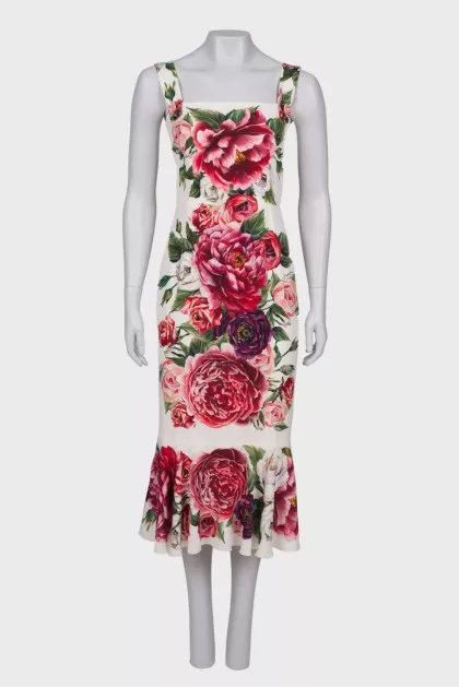 Strappy printed dress with tag 