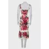 Strappy printed dress with tag 