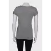 Gray T-shirt with a bow