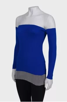 Silk top with translucent top