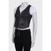 Leather vest with tassels