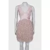 Beige fringed dress with tag