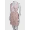Beige fringed dress with tag