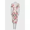 Beige floral print dress with tag