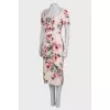 Beige floral print dress with tag