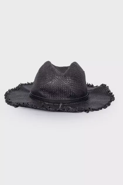 Black wicker hat