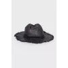 Black wicker hat