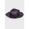 Black wicker hat
