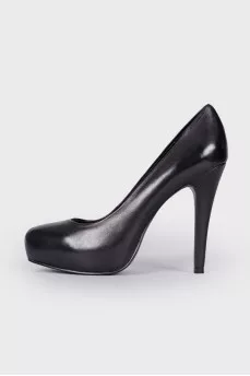 Black leather shoes