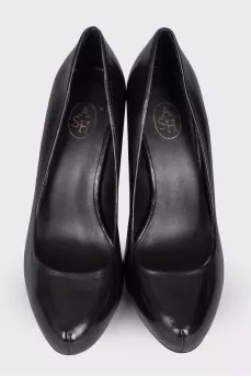 Black leather shoes