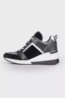 Black and silver sneakers